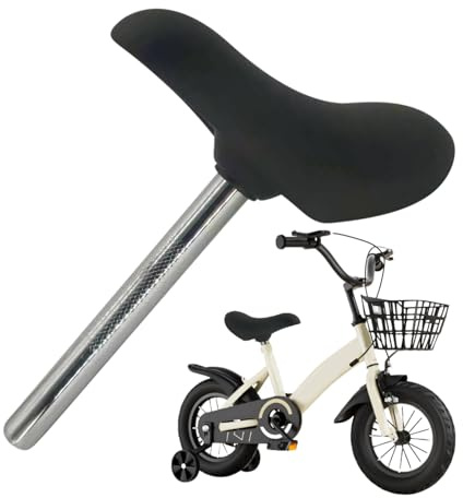 Selle de vélo pour – 25,5 cm en polyuréthane + Fer | Selle de vélo pour Filles – Siège Souple avec Tube de Poteau | Selle d'équilibre avec Tige de Selle – Coussin en polyuréthane Souple pour