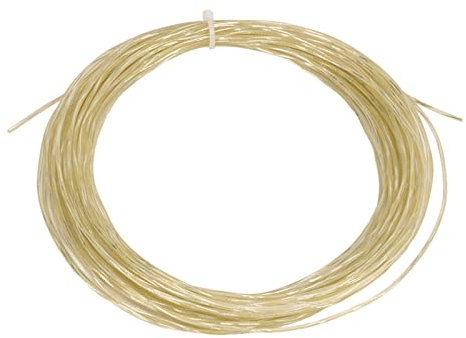 AMONIDA Corda per Racchette da Tennis Resistente con Lunghezza di 12,2 M per Uso Sportivo, Filo di Nylon Ad Alta Elasticità Sostitutivo da 1,3 Mm (Beige)