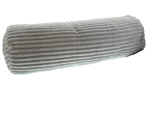 Gözze - Kuschelige Kissenrolle in Cord Optik, Ideal als Nackenstütze, 70 x 22 cm - Silber