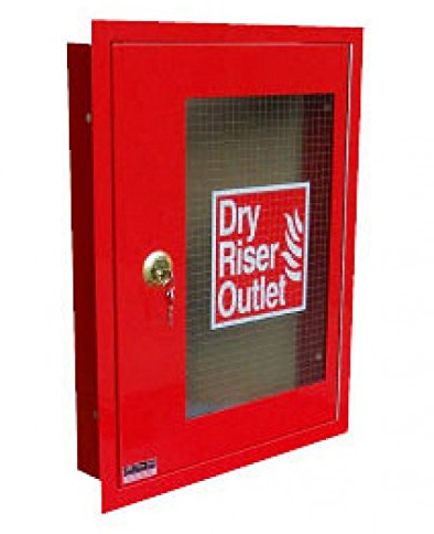 Vertical Outlet Architrave and Door Dry Riser Cabinet Red