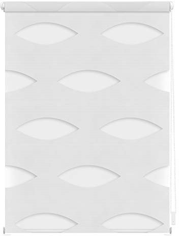 Lichtblick Doppelrollo Klemmfix ohne Bohren, Ellipse, Blickdicht, Klemmträger-Montage, Sichtschutz, Wandmongtage, Deckenmontage, für Fenster Weiß,70 cm x 150 cm (B x L)