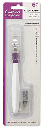 Crafter's Companion Cutter Empuñadura Suave Para Los Proyectos de Papel y Cartón Que Hacen a Mano Recta, White, Un tamaño