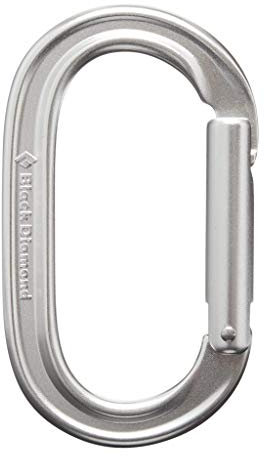 Black Diamond Oval Keylock Carabiner Grau - Leichter zuverlässiger Keylock Karabiner, Größe One Size - Farbe Polished