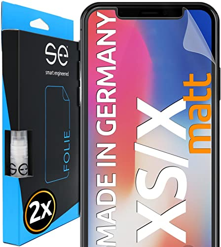 2x se® 3D SCHUTZFOLIE Entspiegelt für Apple Iphone X/XS,Anti-Staub, 100% Fingerabdruck & FaceID kompatibel, einfache blasenfreie Installation, Ultra-Klar, Stoß-Kratzfest, aus Deutschland