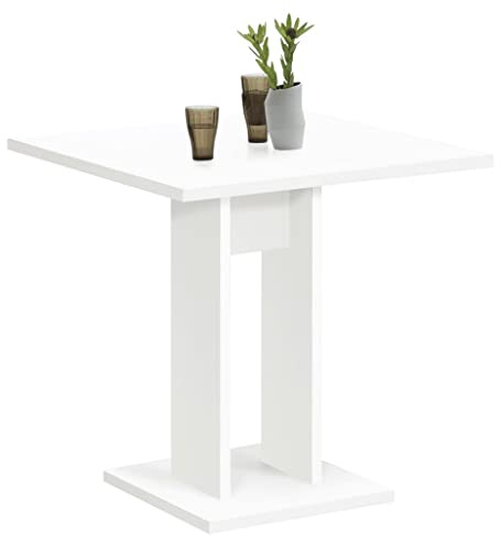 FMD furniture Esstisch, Holzwekstoff, Weiß, ca. 70 x 70 x 75 cm 668-001E