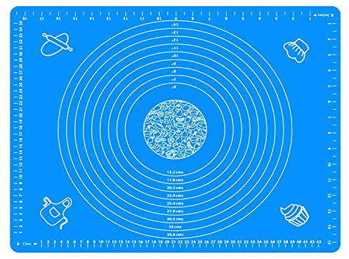ginkano Antihaftbeschichtete und rutschfeste Silikon-Backmatte, 50 x 40 cm, Fondant-Matte mit Messung, BPA-frei