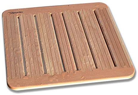 Castelmerlino 182 Pedana Doccia legno di Larice Ad Incastri a Coda di Rondine cm 59 x 59 per Piatti cm 80 x 80