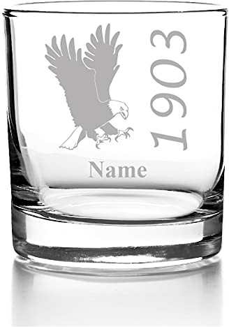 Whiskyglas mit Gravur, Personalisiert mit Namen Geschenk für Männer Whiskeyglas BJK 1903