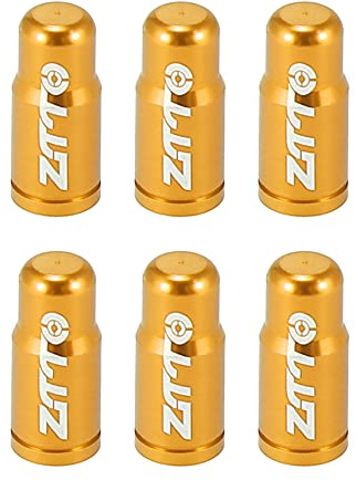 X AUTOHAUX 6 Stück Goldene Reifenventilkappen Für Fahrrad | Material: Aluminiumlegierung, Für Französische Ventile, Für MTB/Rennrad/Mountainbike, Staubschutz, Wasserdicht, 16x7mm