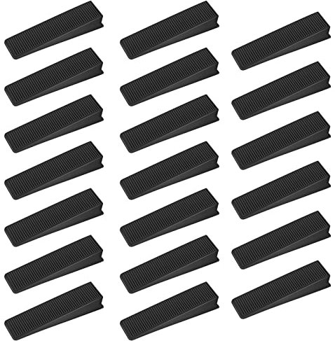 FRIUSATE 20 Pcs Fence Panel Wedges Plastic Wedges Fence Wedges Stop Fence Panels Rattling Black Tile Wedges for Laying Ceramic,Rattling Fences
