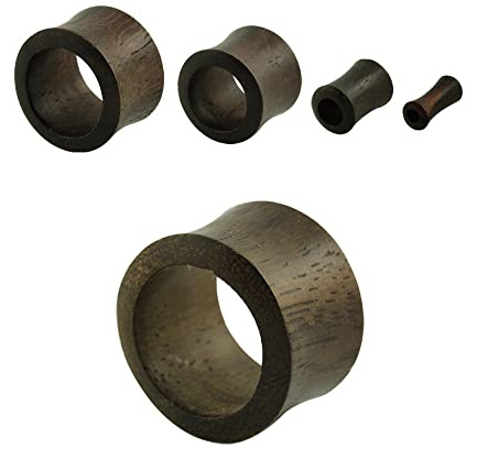 3-25 mm Ohr Piercing Flesh Tunnel Holz Sono Braun Wood Nature Plug Organic 14 mm