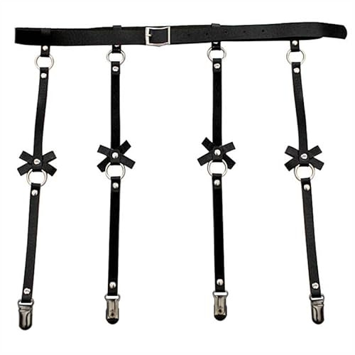 Damen Punk Leder Körperkette Sexy Einstellbare Taillenkette Schwarz Bein Strumpfband Gürtel Gothic Schelling Kette Körperzubehör für Frauen