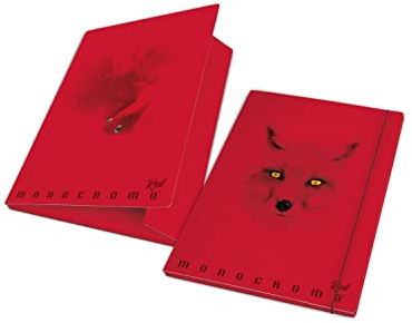 Pigna, Mappe mit Gummiband MONOCROMO ROT, Rücken 1,2, Format 26x35,5 cm, Packung mit 6
