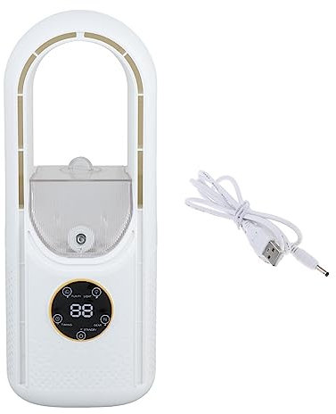 rockible Aire Acondicionado Portátil, Ventilador de Escritorio Personal para Exteriores, 6 Velocidades Ajustables, Silencioso con Humidificador, Ventilador de, Blanco 12x30cm