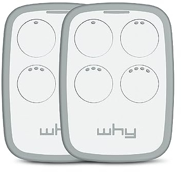 1Control WHY, Universal 4-Tasten Handsender, zum Öffnen von Toren und Garagentoren aus der Ferne, kopiert bis zu 750 Rolling Code Fernbedienungen, steuert bis zu 4 Eingänge, Weiß, Made in Italy