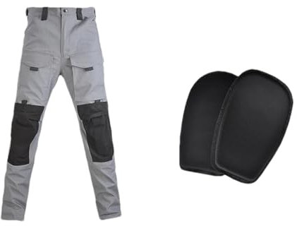 ZMIN Taktischer Anzug mit Kapuze Uniformierte Militär Hemd + Hose Armee Jagd Anzug Taktik Wandern Paintball Kleidung Kampf Hemd Gray Pants with Pads XL