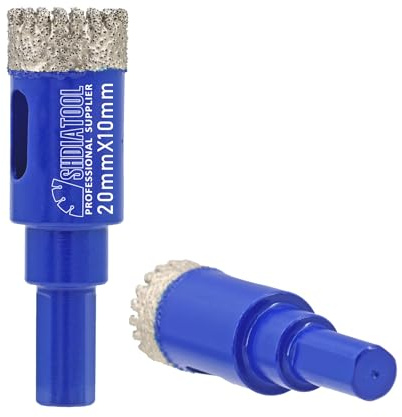 SHDIATOOL Diamond Drill Core Bits, 20mm Core Hole Saw Cutter, Triangle Shank Drilling Bits for Porcelain Tile Marble Ceramic Granite on Drill Machine, 2pcs