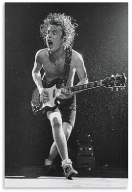 Angus Young Leinwand-Poster, Vintage-Stil, dekoratives Gemälde, Wandkunst, Bild, Druck, moderne Dekoration, 40 x 60 cm