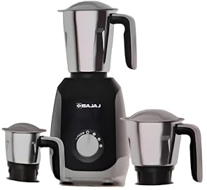Bajaj Ninja Elegance 500W Grinding Appliance for Indian Kitchens | 3 Stainless Steel Jars for Wet & Dry Use