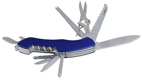 Mainz 12-Funktions-Taschenmesser, blau, Outdoorset Militär Armee Survival