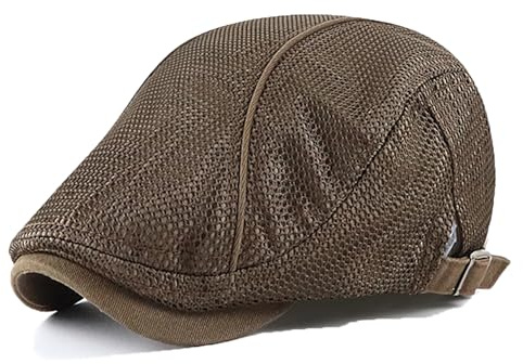 YAMEE Baskenmütze Herren Atmungsaktive Mesh,Barett Herren Hut Sonnenschutz,Schiebermütze Unisex Verstellbar,Sonnenhüte Männer Sommermütze für Outdoor-Aktivitäten