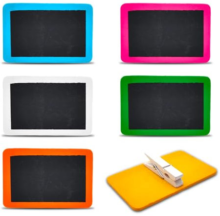 Set di 6 Etichette per Piante in Legno con Clip - Lavagne Segnapiante Scrivibili con Pennarello o Gessetto - Ideali per Erbe Aromatiche, Piante da Giardino, Vasi - Marcatori Colorati