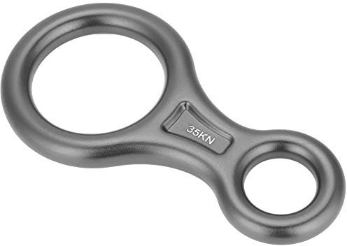 Qukaim 35KN Abseilgerät Klettern, Aluminiumlegierung, Multifunktional Abseilachter für Outdoor Rettung und Bergsteigen - Grau
