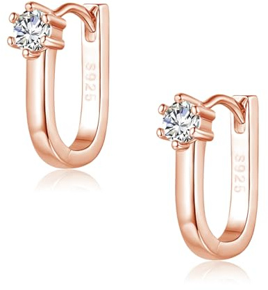 Cangall Creolen Silber 925 Klein, 925 Sterling Silber Herz Stern Oval Ohrringe Creolen, Hypoallergen Klein Ohrringe Creolen Silber 925 für Frauen Mädchen, Schlafen Knorpel Kreolen Huggie Ohrringe