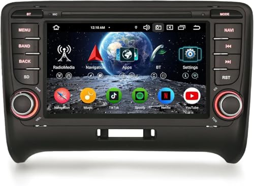 Erisin Android 16 8-Core 4GB RAM+64GB ROM Autoradio Navigatore GPS per Audi TT MK2 7 pollici Radio IPS Schermo Tattile Supporto Wireless CarPlay Android Auto DAB+ Bluetooth 5.0 DSP WiFi Canbus OBD2