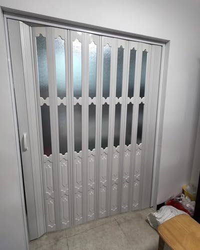 Concertina Door Barn Door Folding Closet Doors Room Divider, Living Room/Kitchen/Hallway/Bathroom Privacy Pleated Retractable Screen Door, 40/80 Inch Height(144cmx203cm/56.7inx79.9in)