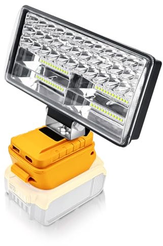 JOJOCY LED Work Light, 90W 5400LM Wireless LED Floodlight, Portable Construction Site Lamp, Battery Headlight with Type C Charging for Dewalt 18V/20V