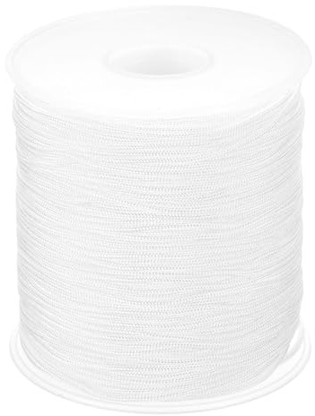 sourcing map Braided Lift Shade Cord, 1.5mm 164 Yards Roman Shades Cord Braided Nylon Cord String Necklace Bracelet String Cord for Roman Blind Shade Rollers DIY Craft, White