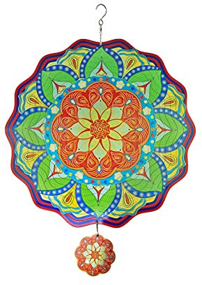 Fangxuee Edelstahl- für Drinnen und DraußEn, Gartendekoration, 29,5 cm, Mehrfarbig, Mandala-, Geschenk