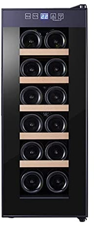 IUBGFTO Réfrigérateur 35 L, Refroidisseur à vin à température constante de 12 Bouteilles, réfrigérateur à Boissons domestiques, Cave à vin indépendante (Noir a)