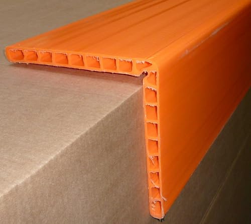 Kantenschutzwinkel 190x190x19mm PE Kunststoff Doppelstegplatte Hohlkammerprofil Ladungssicherung Kantenschutz Kantenschoner für Spanngurte LKW Beton Ziegel Poroton Bau - 30cm bis 120cm Länge (120 cm)