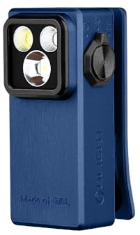 OLIGHT Oclip Ultra, EDC-Taschenlampe, 530 Lumen, 3 Lichtmodi: Flutlicht, Strahler und UV, USB-C-wiederaufladbar, IPX6 wasserdicht, 55 g, Marineblau
