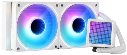 Forgeon Refrigeración Líquida CPU Solum 240 ARGB Blanca, Kit 240mm, Radiador de Alto Rendimiento, Iluminación ARGB, Compatible Intel AMD, Sistema de Enfriamiento Gaming