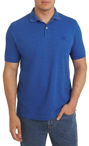 Chaps Men's Everyday Casual Classic Fit Stretch Pique Polo Shirt, Pacific Blue, Large