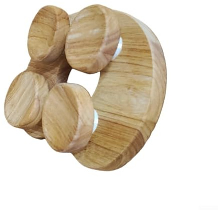Vilgftyiet Holz-Sauna-Kopfstütze mit drehbarem Design zur Nackenstütze, ergonomisches Saunakissen
