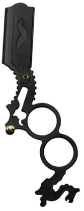 SAFIGLE Manueller Rasierer Halter aus Edelstahl Schwarz mit Doppelring für Sanfte Rasur und Hautschutz als Friseurzubehör im Haushalt