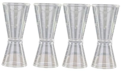 DIYEAH 4 pezzi Misurino da Bar Doppia Testa Bicchierino Dosatore Cocktail con Graduazioni Precise per Misura Alcolici e Vino Strumento Bar Professionale per Party e Casa