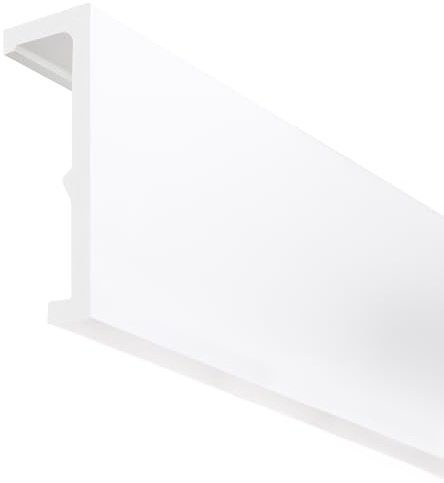 Mardom Moldura para techo, moldura para el techo de 200 cm de largo – 12 cm de alto – Cubierta blanca para barras de cortina – aspecto moderno compatible con LED – Moldura decorativa de techo en
