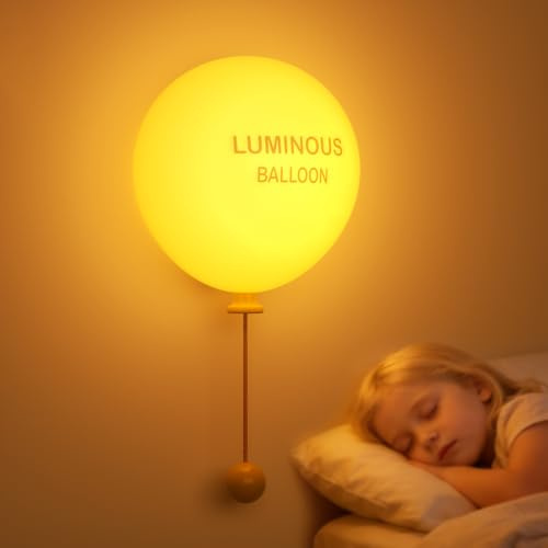 Yuinzin Luz Nocturna Bebe Globo para Niños-Amarillo | Luz Nocturna Infantil de Silicona con Control Táctil,Lámpara USB-C,Brillo Ajustable,Temporizador,Regalo para Niños