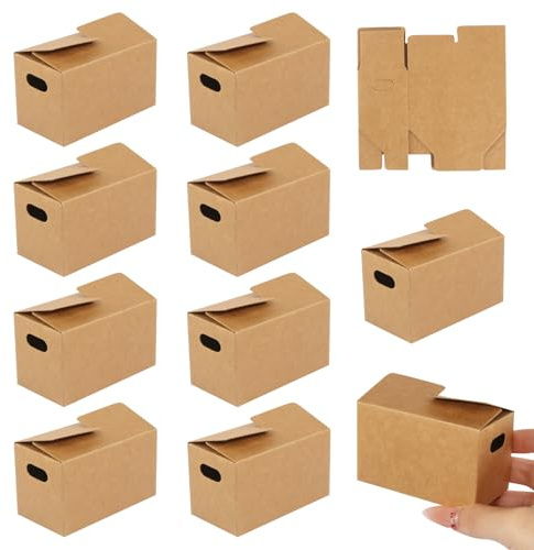 10 Stück Miniatur Umzugskartons 8 x 4,3 x 5cm Tragbare Pappschachtel Miniatur Deko Versandkarton Klein Verpackungsbox Puppenhaus Zubehör für Wichtelszenen Puppenhäuser Mini Gärten DIY Projekte