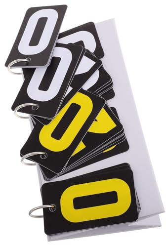 PACKOVE Tableau de Score à Bascule Portable en Plastique Noir et Jaune, 4 Chiffres, Petit Format, pour Billard, Tennis de Table et Volley-Ball, Accessoire Sportif Extérieur, Affichage