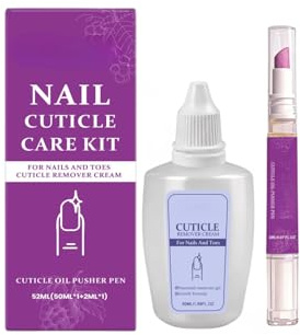 Kit Cuidado de Cutículas – Crema Removedora de Cutículas y Bolígrafo Aceite Nutritivo para Uñas Secas Dañadas, Hidratación y Brillo para Uñas (1pcs)
