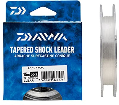 Daiwa Bas de Ligne Arrache Surf Taper Leader Transp. - 15m - 0.37.0.57mm - x5 - TPLDW3757