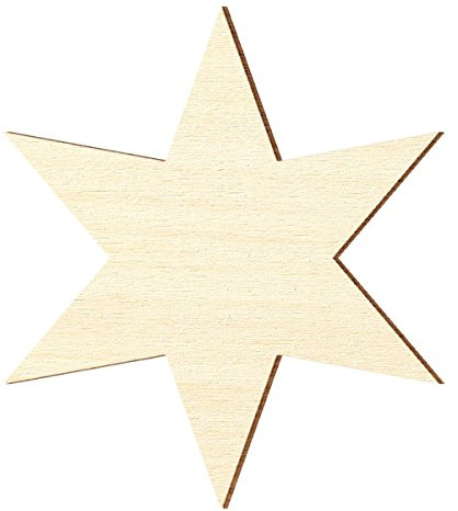 Sperrholz Zuschnitte - 6 armiger Stern, Holzstern - 5-40cm, Größe:Höhe 40cm Breite 34,64cm