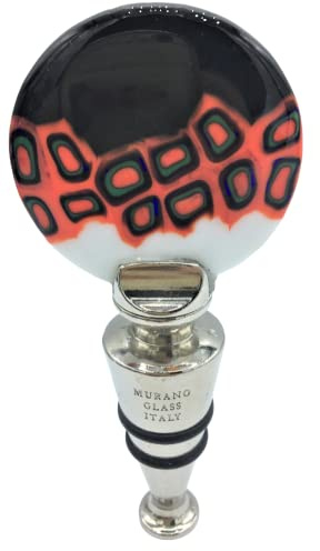 Bouchon de Bouteille en Acier et Verre de Murano avec Murrine Multi Made in Italy