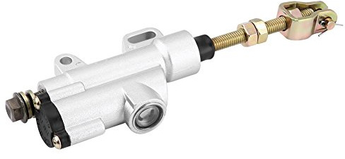 Keenso Maître-Cylindre de Frein arrière Universel, Pompe de maître-Cylindre hydraulique pour Frein à Pied arrière argenté pour Moto VTT Dirt Bike